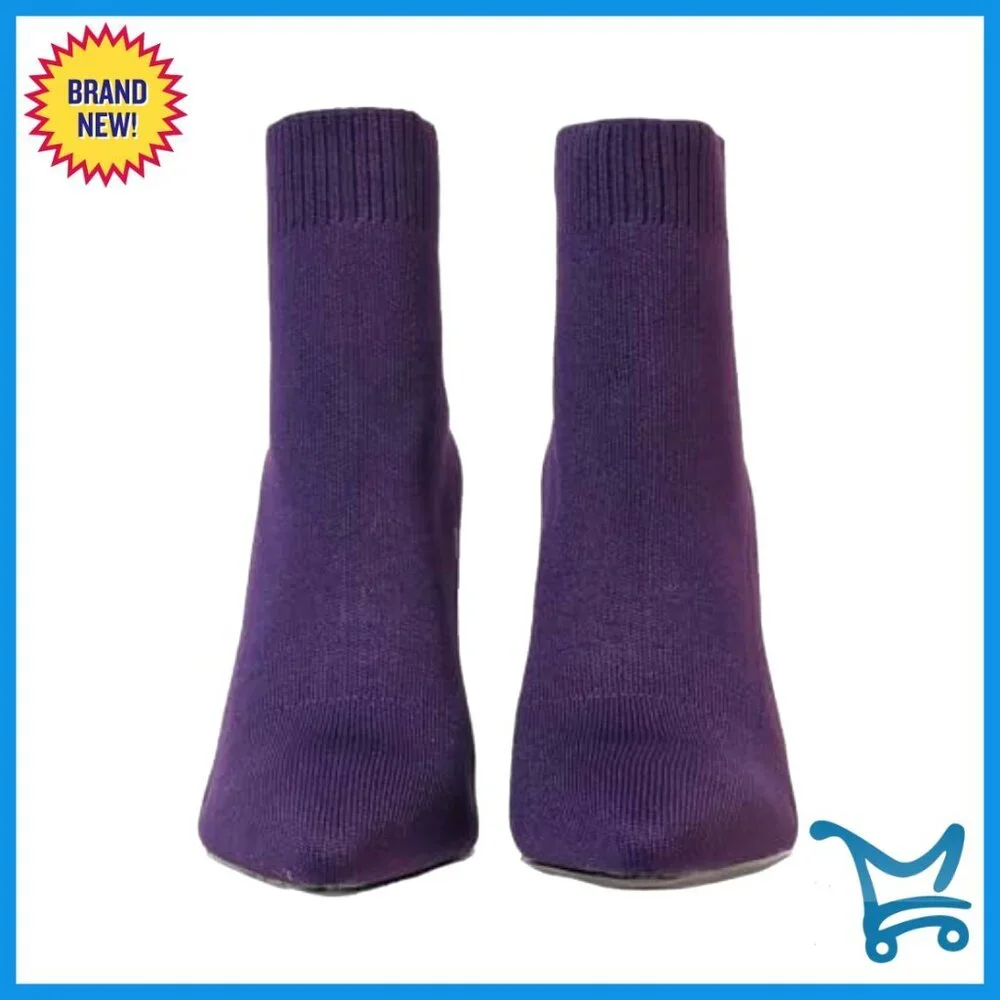Women's Stiletto Heel Ankle Boots Pointed Toe Sock Booties Size 6-12